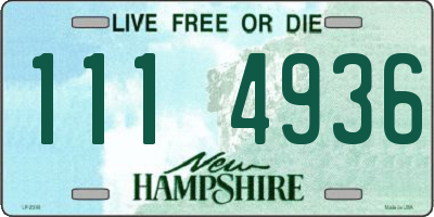 NH license plate 1114936