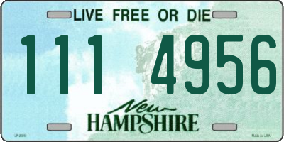 NH license plate 1114956