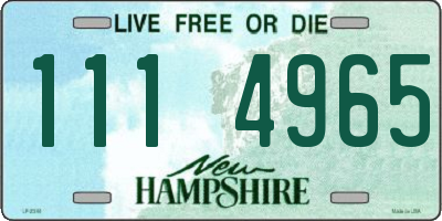 NH license plate 1114965
