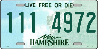 NH license plate 1114972