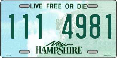 NH license plate 1114981