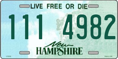 NH license plate 1114982