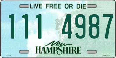 NH license plate 1114987