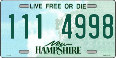 NH license plate 1114998