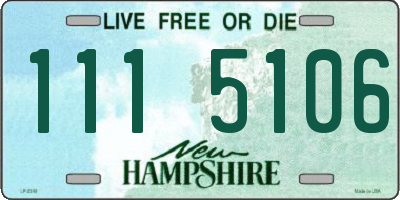 NH license plate 1115106