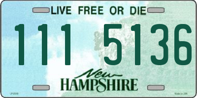 NH license plate 1115136