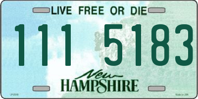 NH license plate 1115183