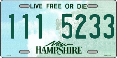 NH license plate 1115233
