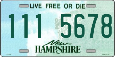 NH license plate 1115678