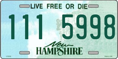 NH license plate 1115998