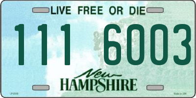 NH license plate 1116003