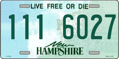 NH license plate 1116027