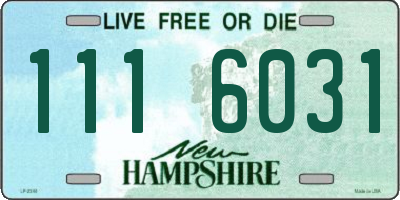 NH license plate 1116031