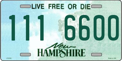 NH license plate 1116600