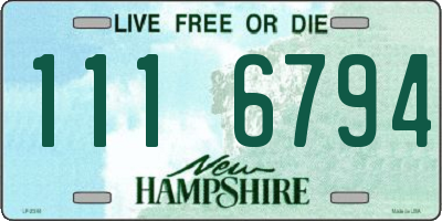 NH license plate 1116794