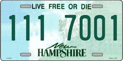 NH license plate 1117001
