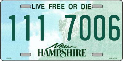 NH license plate 1117006