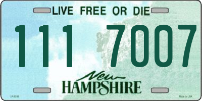 NH license plate 1117007
