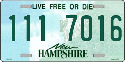 NH license plate 1117016
