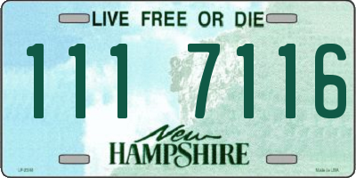 NH license plate 1117116