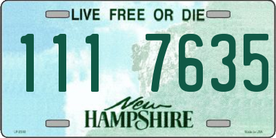 NH license plate 1117635