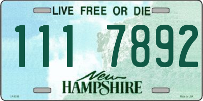NH license plate 1117892