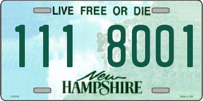NH license plate 1118001