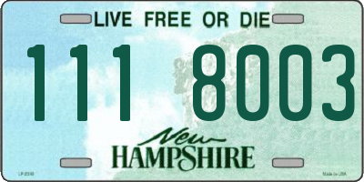 NH license plate 1118003