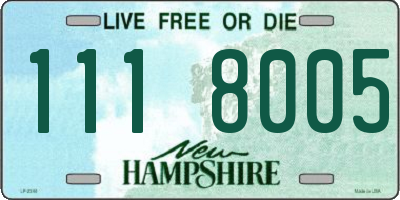 NH license plate 1118005