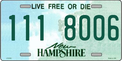 NH license plate 1118006