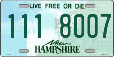 NH license plate 1118007