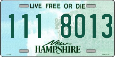 NH license plate 1118013