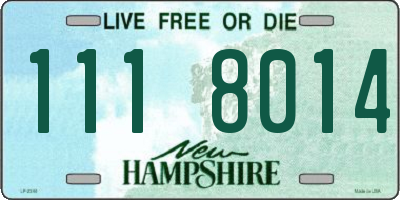 NH license plate 1118014