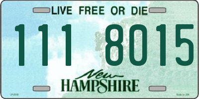 NH license plate 1118015
