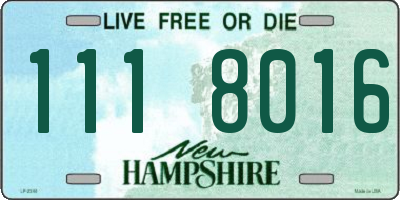 NH license plate 1118016