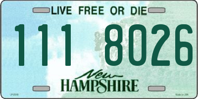 NH license plate 1118026