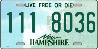 NH license plate 1118036