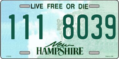 NH license plate 1118039