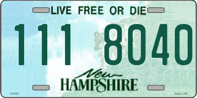 NH license plate 1118040