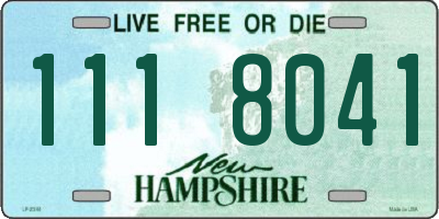NH license plate 1118041