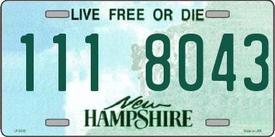 NH license plate 1118043