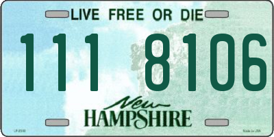 NH license plate 1118106
