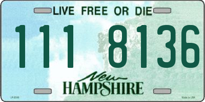 NH license plate 1118136