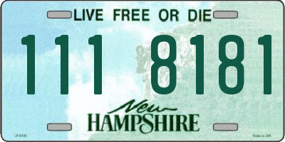 NH license plate 1118181