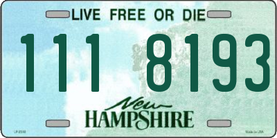 NH license plate 1118193