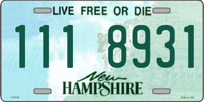 NH license plate 1118931