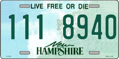 NH license plate 1118940