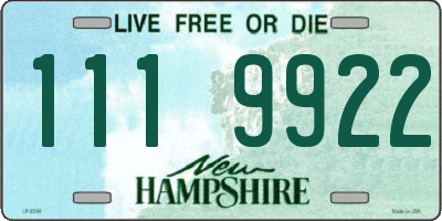 NH license plate 1119922