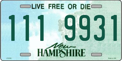 NH license plate 1119931