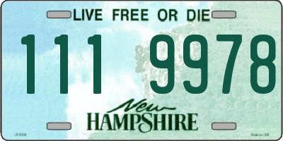 NH license plate 1119978